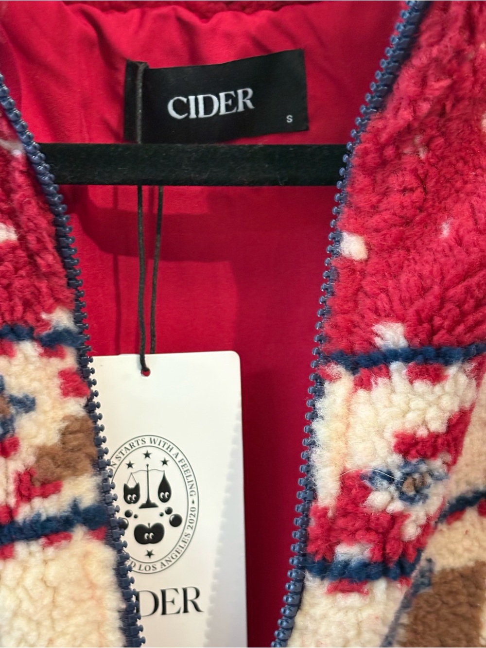 Cider Red Polka-Dot Fleece - Picture 3 of 7